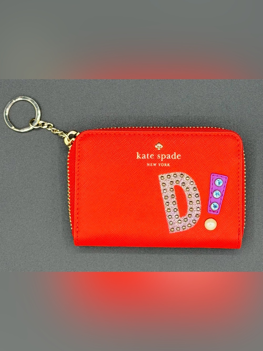 NWT KATE SPADE Cassidy Monogram “D” Wallet Hartley Lane Applejelly PWRU5267